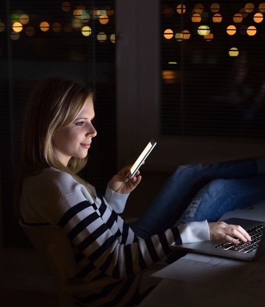 Person using a laptop